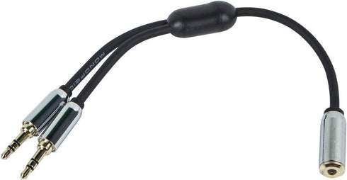 Monoprice 110146 6-Inch 3.5mm Stereo Jack Splitter for Mobile - Retail Packaging...