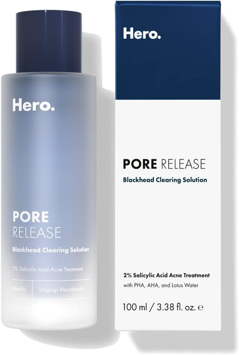 Hero Cosmetics Pore Release Blackhead Clearing Solution - Exfoliating Toner Featuring BHA, PHA, AHA and 2% Salicylic Acid (100 ml)...