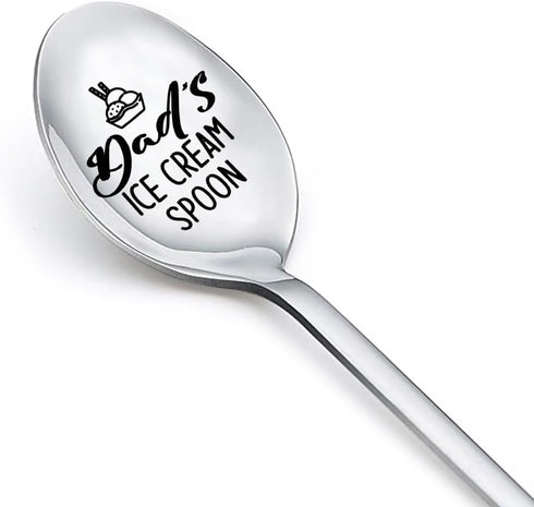Dad's Ice Cream Spoon Gifts for Dad from Daughter Son Dads Fathers Day Gift for Dad Daddy Father Birthday Christmas Gifts for Men Papa Retirement ...