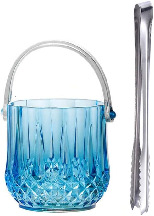 Acrylic Champagne Bucket with Stainless Steel Ice Tongs Portable Ice Bucket Clear Ice Container Reusable Wine Bucket Transaprent Beer Bucket for H...