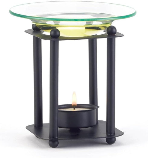 Gifts & Decor Zingz & Thingz Art Deco Collection Structural Metal Oil Warmer, Art, 3.875x3.875x4.5...