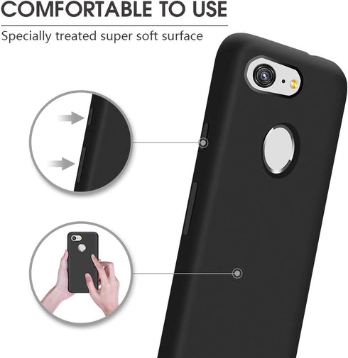 ABITKU Pixel 3 Case, Pixel 3 Phone Case, Thicken Silicone Gel Rubber Case Soft Microfiber Cloth Lining Cushion Compatible for Google Pixel 3 (Blac...