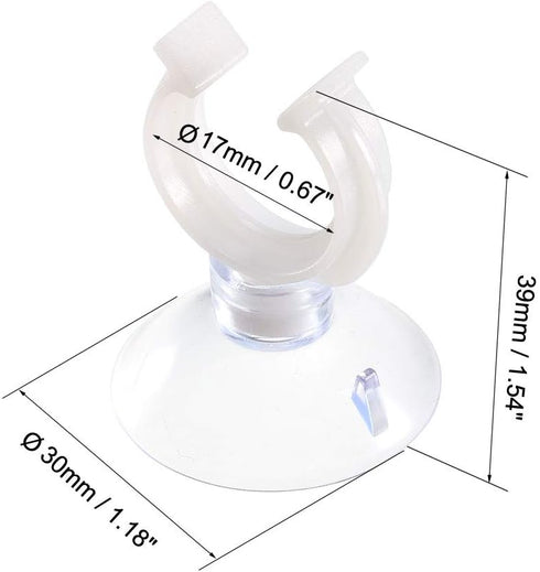 uxcell Aquarium Suction Cup Clips Airline Tube Holders Clamps for Fish Tank Clear 17mm 12Pcs...