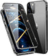 HENGHUI Lockable iPhone 15 Pro Max Magnetic Case Glass Case with Camera Lens Protector Screen Protector Safety Lock 360 Full Body Double Sided Gla...