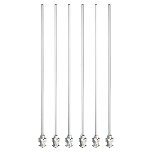 PATIKIL 14Ga x 5 Inch Stainless Steel Dispensing Needle Tips, 6Pcs Metal Glue Needle Tube Blunt Tips Luer Lock for Thick Glue Ink Lab, Silver...