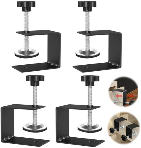 JEEJINYAN® 4 Pcs C Clamps, Drawer Front Installation Clamps, Cold-Rolled Steel Clamps for Woodworking, Can Be Used as Door Installation Tools and ...