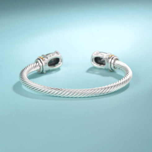 UNY Stainless Steel Cuff Bangles Crystal Mosaic Bracelet Bangle for Women Fashion Jewelry BR75854...