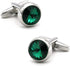 Men's Luxury Crystal Cufflinks Green Color Stone Quality Wedding Cuff Links with Gift Box...