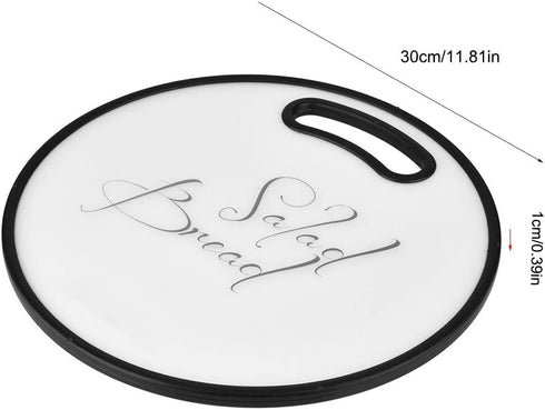 Elegant Round Shape White Plastic Cutting Board, with a Hanging Hole Plastic Chopping Board, Kitchen Tool Cutting Mat for Home Kitchen Sushi Resta...