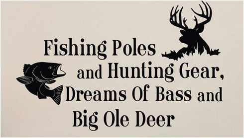 35x57cm Country Deer Wall Decals Quotes Fishing Poles and Hunting GEA Wall Stickers for Kid's Room Nursery Bedroom Decor...