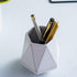 Ceramic Desk Cute Pen Holder Stand Gold Line Pencil Cup Pot Desk Organizer Makeup Brush Holder (White)...