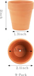Yishang 2 Inch mini Terracotta Clay Pots Pack of 9 - small Hand Craft Nursery Plant Pot Succulent Cactus DIY Pottery Planter Home Garden Windowsil...