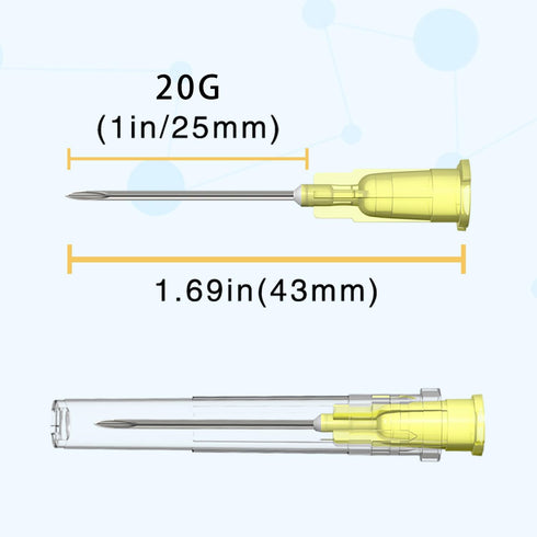 20 Gauge 1 inch Needle (100 Pack) Luer Lock Industrial Dispensing Accessories, Individual Package...