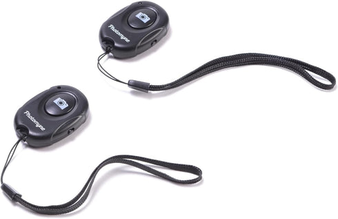Photomyne Wireless Camera Shutter Clicker with Bluetooth Connection for iOS and Android Smartphones - includes Wrist Strap (2 pack)...