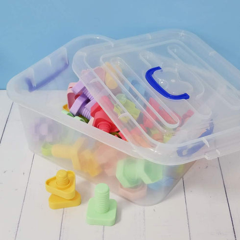 8 Liter Clear Plastic Storage Bins, 2 Packs Storage Boxes with Lids...