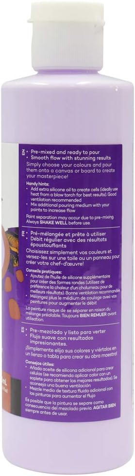 Mont Marte Premium Pouring Acrylic Paint, 240ml (8.11oz), Light Purple, Pre-Mixed Acrylic Paint, Suitable for a Variety of Surfaces Including Stre...