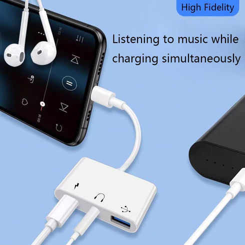USB C to USB Adapter Headphones 3.5mm, 3 in 1 USB-C Fast Charging Adapter, Super Speed Data Transfer, Charging up to 60W...