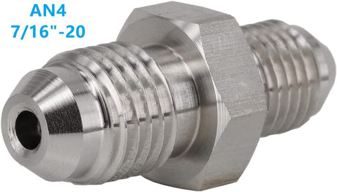 3AN AN3 Male Flare to AN4 Pipe Male Stainless Steel Brake Hose Fitting Adapter Union Connector,Brake and Clutch Adapter Fitting 3/8"-24 to 7/16"-2...