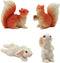 4Pcs Cute Rabbit Miniature Figurines and Cute Squirrel Decorative Fairy Garden Accessories Hand Drawn DIY Miniature Garden Decoration for Rooftop ...