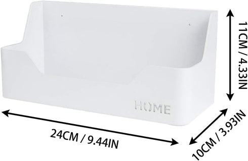 Wall Mounted Plastic Shelf, White, 1 Shelf, Ideal for Bedroom, Dorm, Office, RV - Easy to Install, Organizes Small Items...