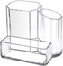 Clear Acrylic Pencil Pen Holder Cup, Desk Organizers and Accessories, Makeup Brush Holder 3 Compartments, Modern Minimalist Desktop Stationery Sto...