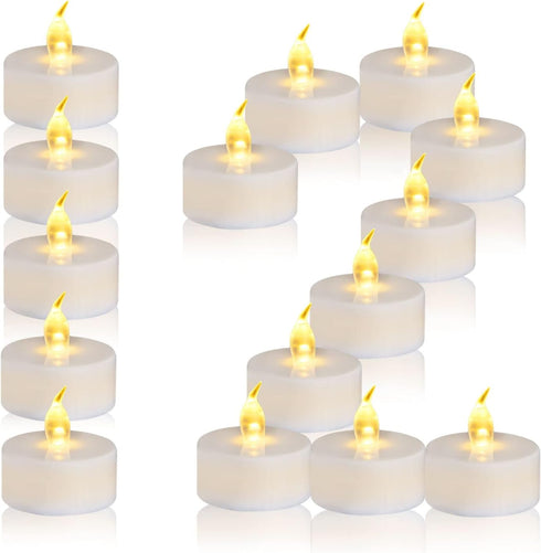 Flameless LED Tea Light Candles: 12 Pack Battery - Powered Fake Candles,Batteries Included,Unscented,for Seasonal & Festival Celebration,Warm Yell...