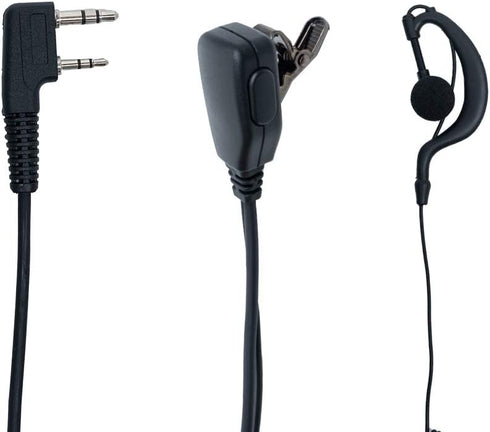 Earpiece with Mic,2 pin G Shape Earpiece Headset with Mic Ptt Compatible with Baofeng UV-5R BF-888S BF-F8HP BF-F9 UV-82 UV-82HP UV-82C Kenwood Wal...