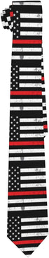 Red Line Mens Tie Firefighter Red Line American Flag Necktie,Fun Print Woven Slim Neck Ties for Men...