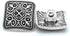 Acxico 10Pcs Square Antique Silver Floral Carved Shank Buttons Sewing Craft Metal...