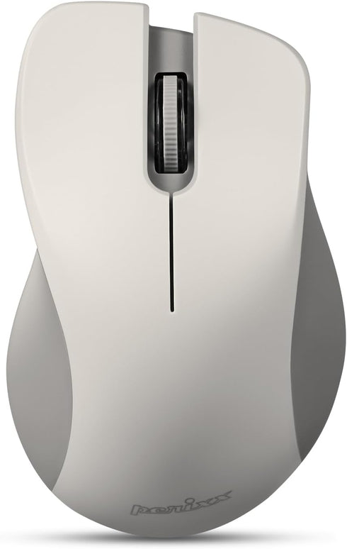 Perixx PERIMICE-621M Wireless Mouse - Silent Click with Ergo Design - Compatible for Desktop and Laptop PC - Wireless 2.4 GHz - Beige...