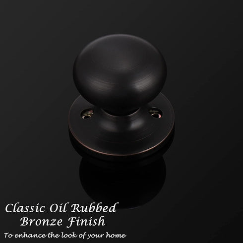 home improvement direct Dummy Door Knob, Oil Rubbed Bronze No Lock & Non-Turning Single Sided Round Knobs, 3 Pack Flat Ball Knob Without Lock for ...