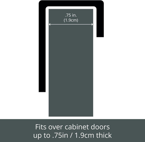 mDesign Steel Over Door Curved Towel Bar Storage, Hanger for Cabinet or Cupboard, Holder Rack for Kitchen, Bathroom - Holds Hand/Dish Towels, Wash...