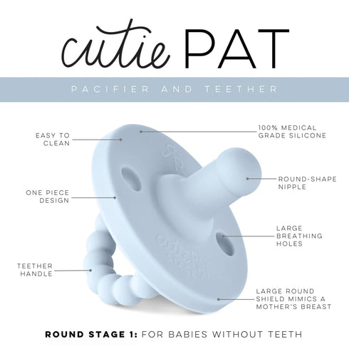Ryan & Rose Cutie PAT Pacifier Teether (Stage 1, Blue)...