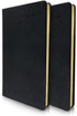 Wei Long Journal with Golden Rim,Blank Premium Papers,Hardcover Notebook with Black Soft Faux Leather Cover,160 Pages 80 Sheets 5x8.25 inches Sket...