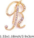 Women A-Z Initial Pins 26 Letters Pins Gold Plated Metal Brooches Clear Crystal Rhinestone Brooch Breastpin Badge...