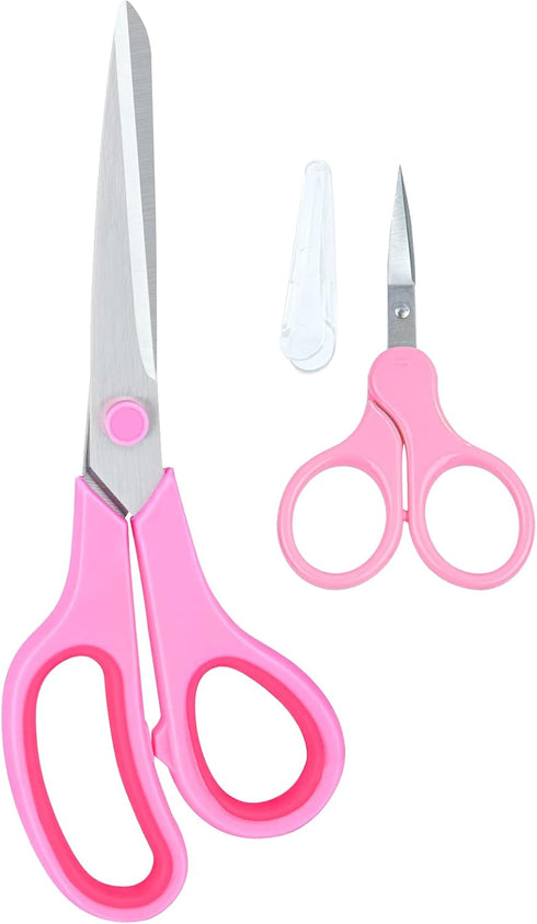 Pink Scissors for Office Home School Craft Sewing Fabric Supplies, 8 Inch/3.5 Inch...
