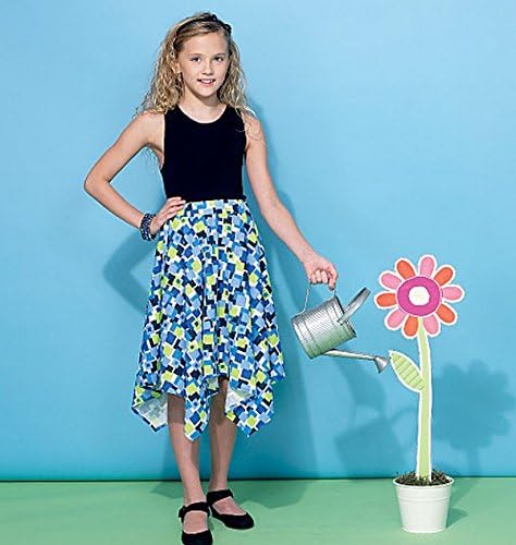 McCall's Patterns M7345 Children's/Girls' Straight, Handkerchief or High-Low Hem Skirts, CHJ (7-8-10-12-14)...