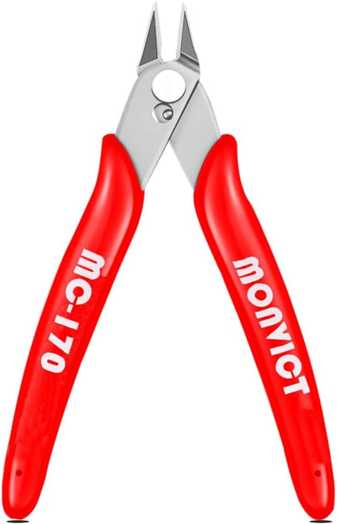 MONVICT 5 Inch Micro Wire Cutters, Flush Cutters with Ultra Sharp Cutting Edge & Opening Spring Precision Small Side Cutting Pliers Tools Perfect ...