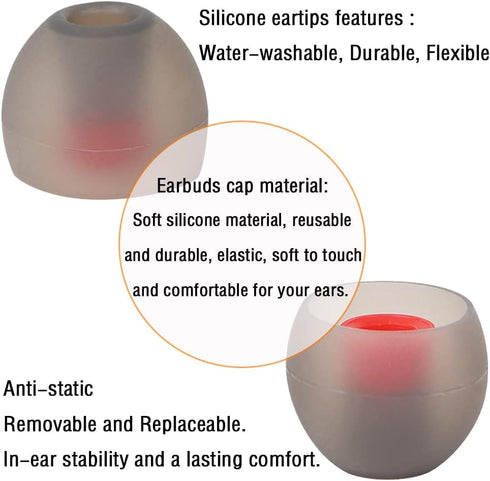 Replacement Earbud Tips Silicone Ear Tips for in- Ear Headphones Eartips Tips (Inner Hole from 3.8mm-5.5mm Earphones) Earbud Replacement Tips Earb...