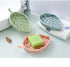 3 Color Soap Dish,Leaf-Shaped Shower Soap Holder with Draining Tray,Fashionable Soap Dish for Shower Kitchen,3 Pack...