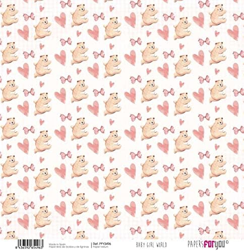 Papers For You - Vellum Scrapbooking Paper Kit | "Baby Girl World" Collection | Includes 6 Single Sided Vegetable Papers with Different Designs | ...