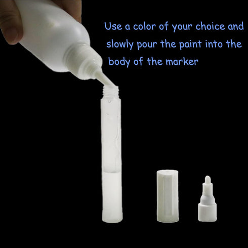 5 Pack Refillable Paint Pens Empty Acrylic Permanent Marker Fillable Blank Paint Pen Blank Marker Pens Paint Markers for Art Painting Crafts Kit(L...