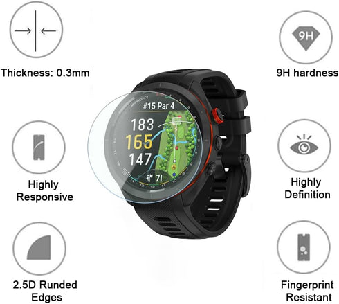 Screen Protector Compatible for Garmin Approach s70 42mm Smartwatch TPU Soft Frame Cover Case and Tempered Glass Protective Film (Pack of 3+2)...