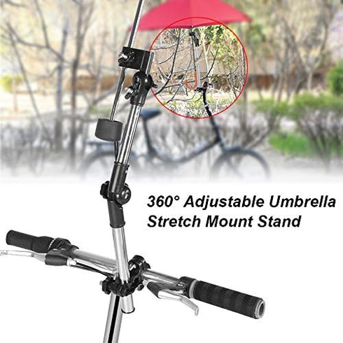 Umbrella Holder for Stroller, 360° Adjustable Bike Umbrella Stretch Mount Stand Holder Baby Stroller Pram Chair(Black)...