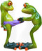 Frog Figurines Statue Cute Creative Funny Green Frog Sculpture for Home Desk Bathroom Decoration YX6082E...