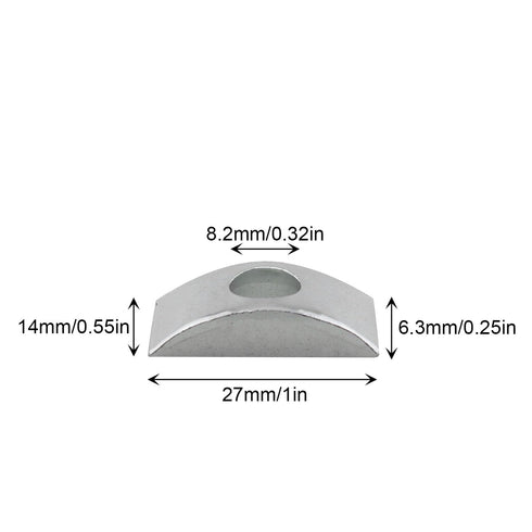12pcs M8 Solid Half Moon Nuts Washer Spacer Furniture Hardware Accessories for Furniture Connect (Length 27mm x Width 14mm), Silver...