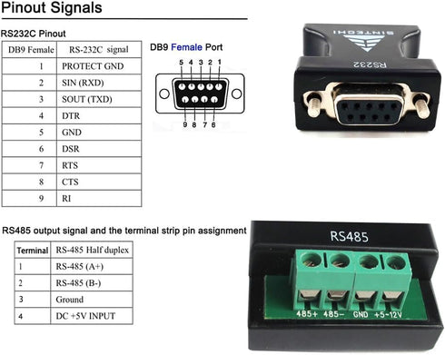 Sintech 232 to 485,RS232 Serial to RS485 Communication Data Converter Adapter...