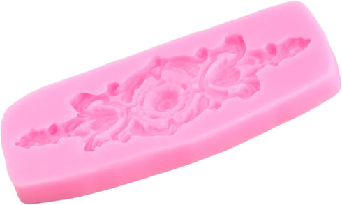 Baroque Fondant Molds Curlicues Scroll Lace Border Silicone Mold Relief Flower Mold Filigree Mold For Sugar Cake Decoration Cupcake Topper Chocola...