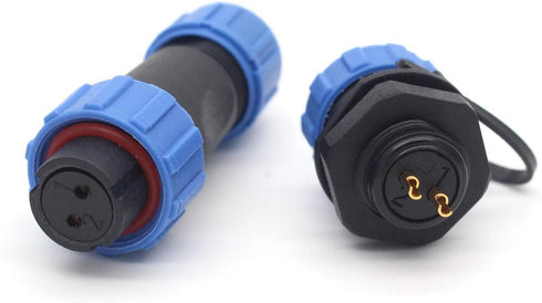 SP13 2pin/3pin/4pin/5pin/6pin/7pin/ 9pin Waterproof Aviation Cable Connectors,Female Plug and Male Socket,LED Light Power Connector (2pin, Panel M...
