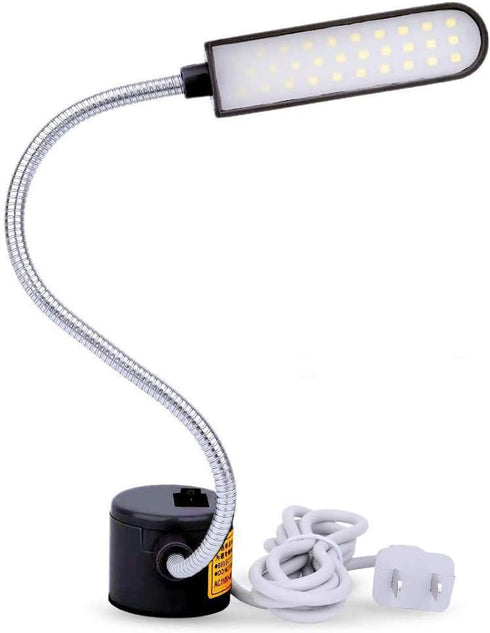 Sewing Machine Light LED Lighting (30LEDs) 6 Watt for Workbench Lathe Drill Press Daylight White Flexible Gooseneck Arm Work Lamp with Magnetic Mo...